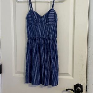Dark blue with white polkadots dress